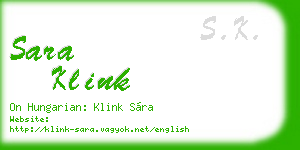 sara klink business card